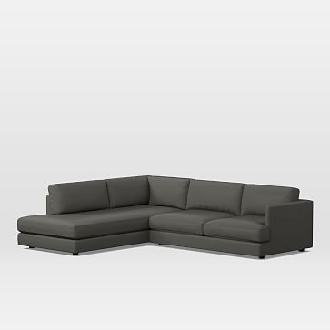 Haven Sectional Set 02: Right Arm Sofa, Left Arm Terminal Chaise, Poly, Aspen Leather, Fog - Image 0