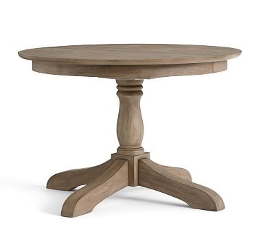Owen Extending Pedestal Dining Table, 45" - 62" L, Weathered Gray - Image 0