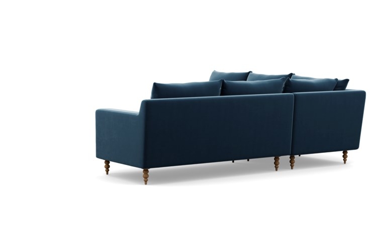 Sloan Corner Sectional with Sapphire Fabric and Natural Oak legs - Image 4