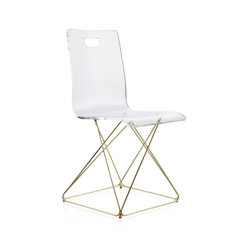 Now You See It Acrylic Kids Desk Chair with Gold Base - Image 1