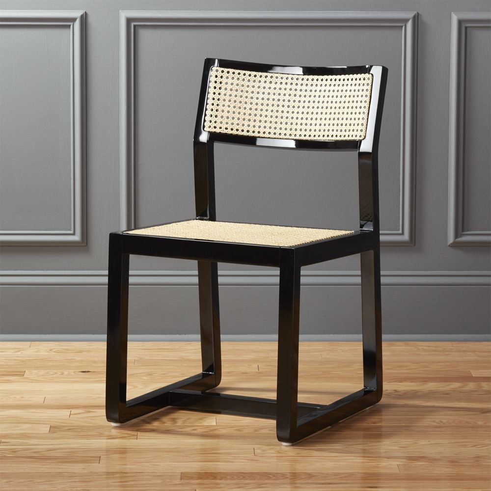 Makan Black Wood and Cane Chair - Image 0
