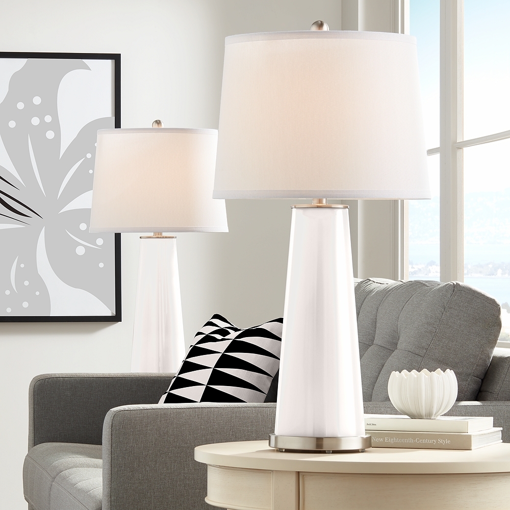 Smart White Leo Table Lamp Set of 2 - Style # 17T21 - Image 0