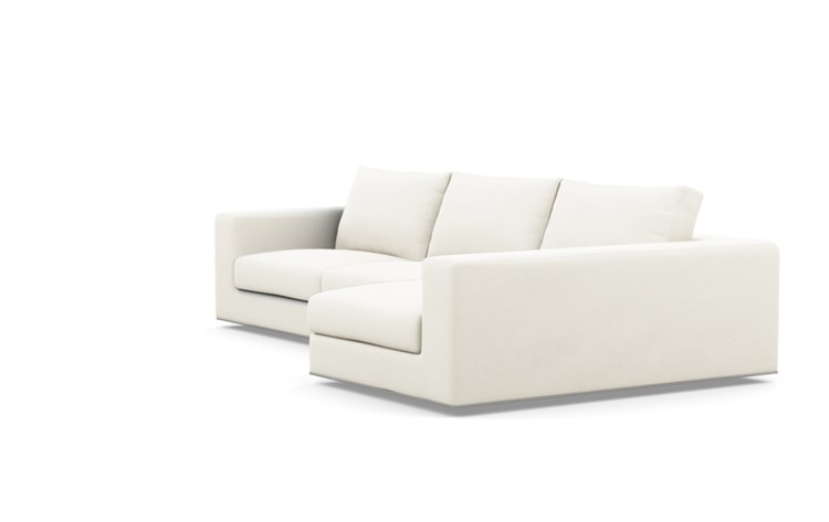Walters Right Sectional with White Ivory Fabric and extended chaise - Image 4