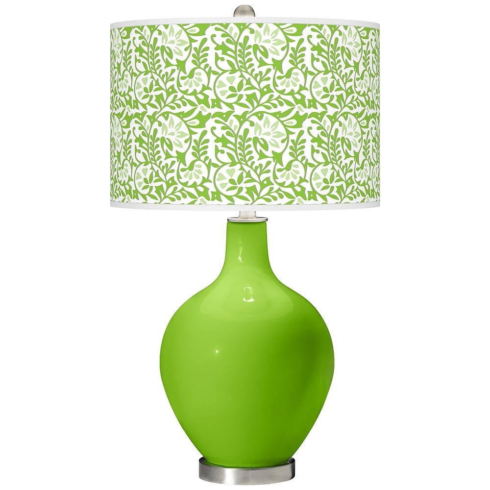 Color Plus Ovo 28 1/2" High Gardenia Shade Neon Green Table Lamp - Image 0
