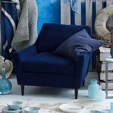 Everett Chair, Pebble Weave, Aegean Blue - Image 4