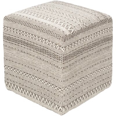 Stansel Bohemian/Global Taupe, Ivory Pouf - Image 0