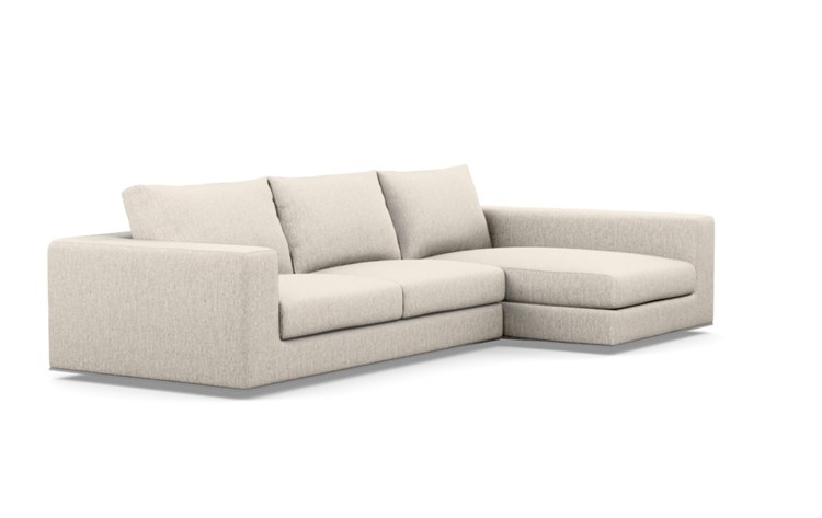 Walters Right Sectional with Beige Wheat Fabric, down alt. cushions, and extended chaise - Image 1