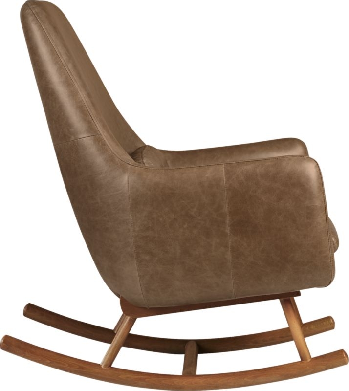 SAIC Quantam Cognac Leather Rocking Chair - Image 3