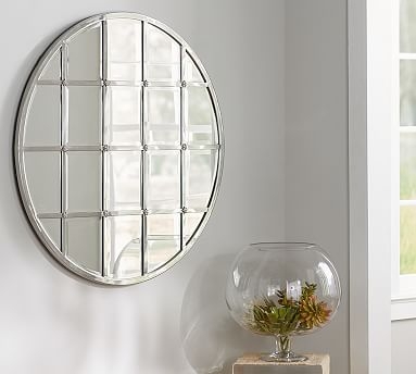 Eagan Multipanel Round Mirror, 44", Silver Finish - Image 0