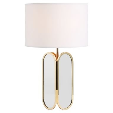 Mirrored Metallic Table Lamp, Gold/Silver - Image 4