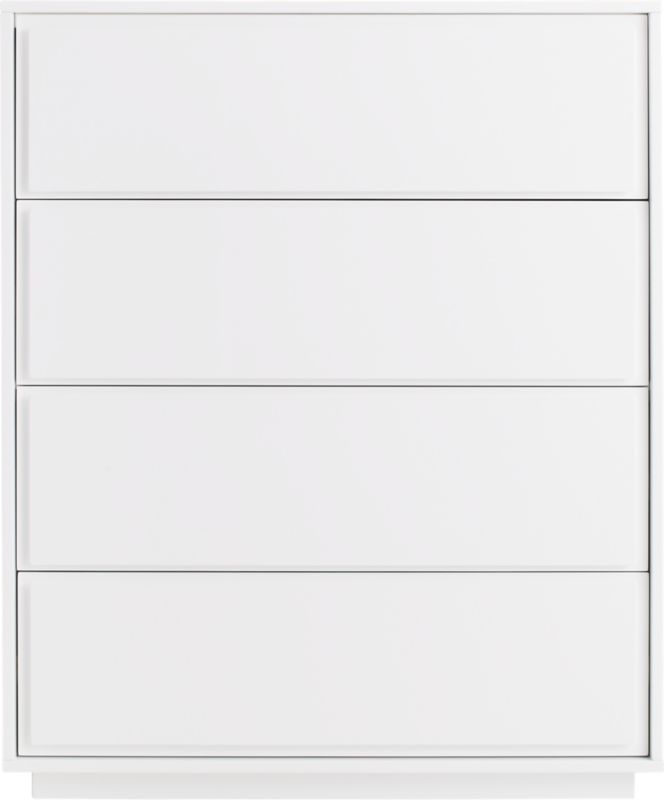 Gallery Tall 4-Drawer White Dresser - Image 1