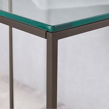 Streamline Side Table, Glass, Antique Bronze - Image 1