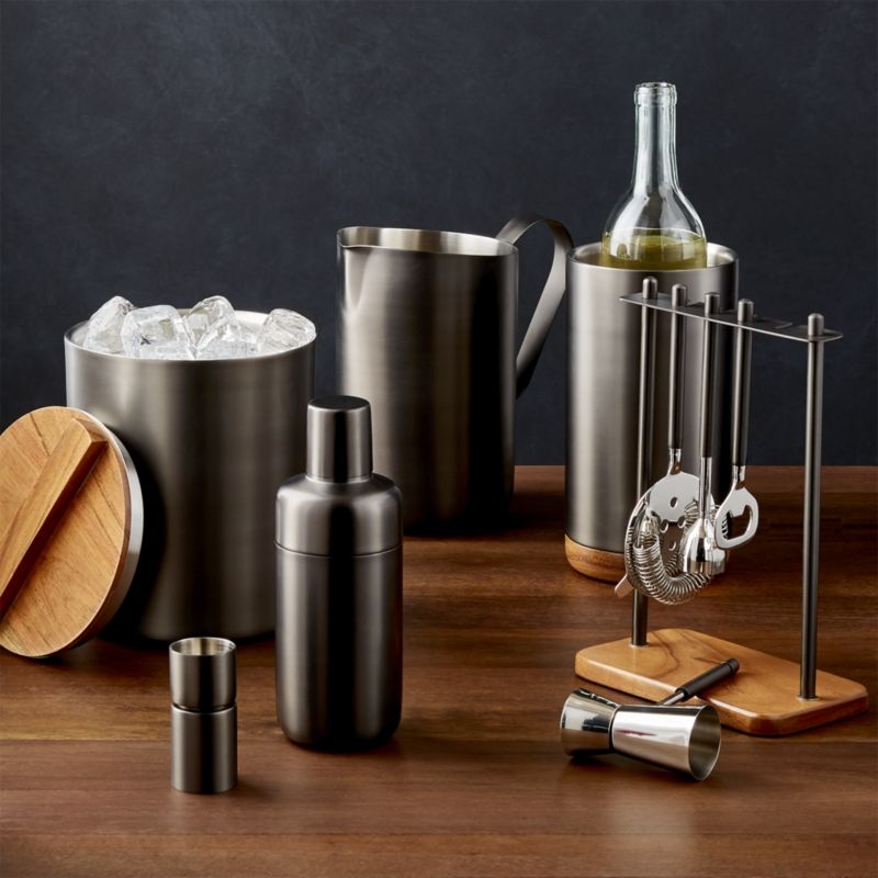 Fenton Graphite and Wood Wine Cooler - Image 1