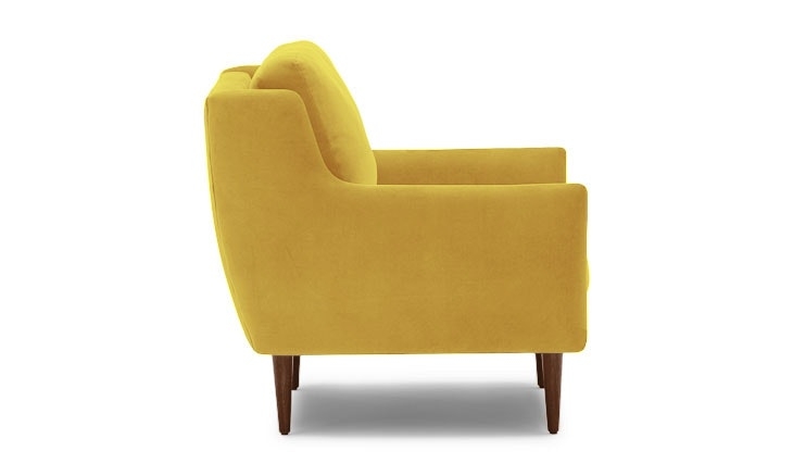 Yellow Bell Mid Century Modern Chair - Royale Marigold - Mocha - Image 1