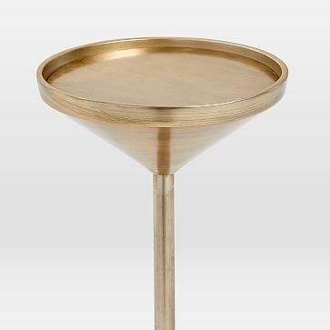 Faceted Brass Drink Table Metal Antique Brass, White Glove - Image 4