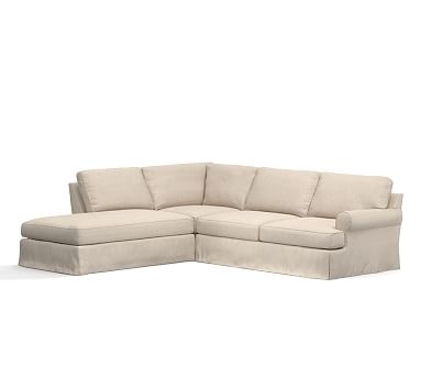 Townsend Roll Arm Slipcovered Right 3 Bumper Sectional, Polyester Wrapped Cushions, Performance Everydaylinen(TM) by Crypton(R) Home Oatmeal - Image 2