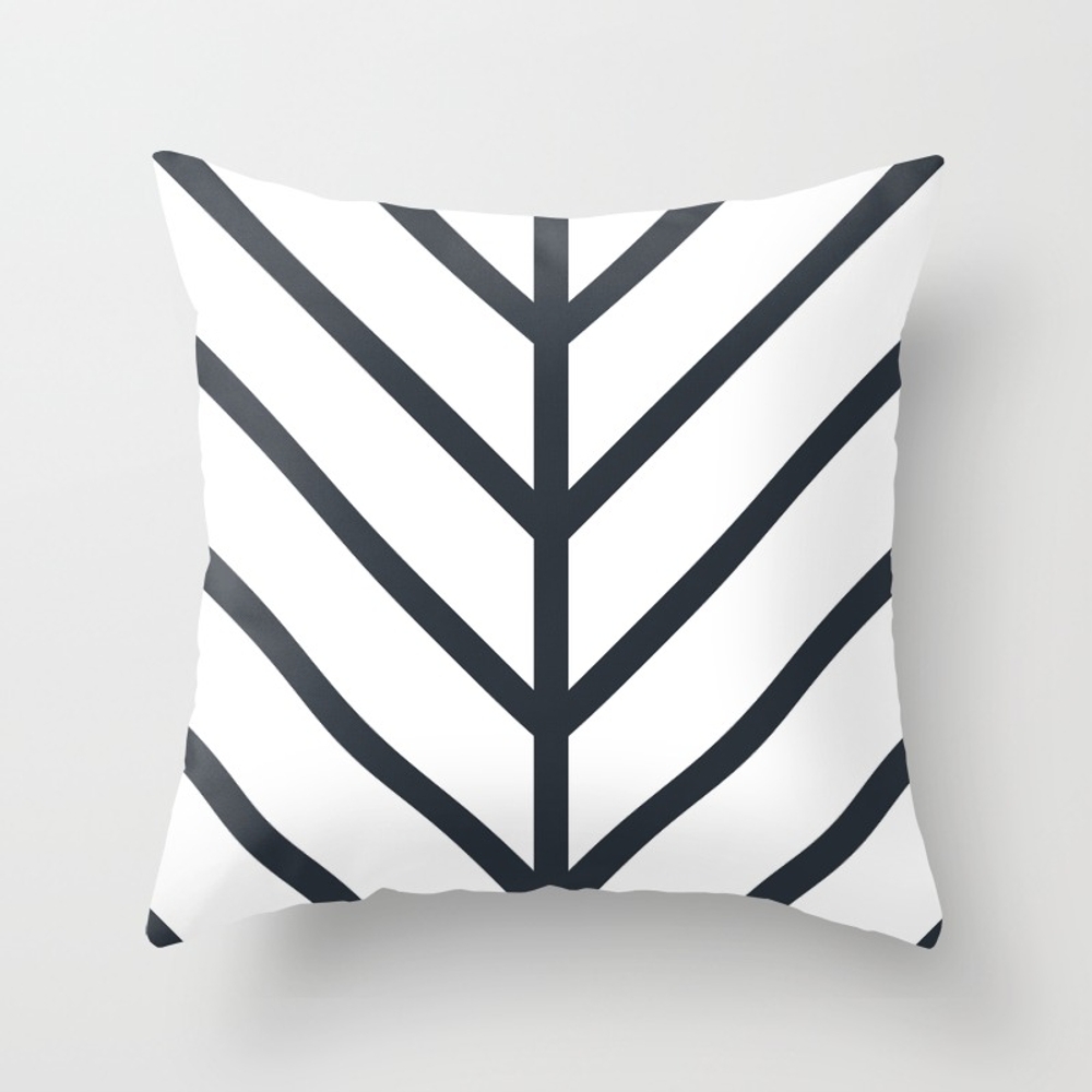 Leaf White Throw Pillow by The Old Art Studio - Cover (20" x 20") With Pillow Insert - Indoor Pillow - Image 0