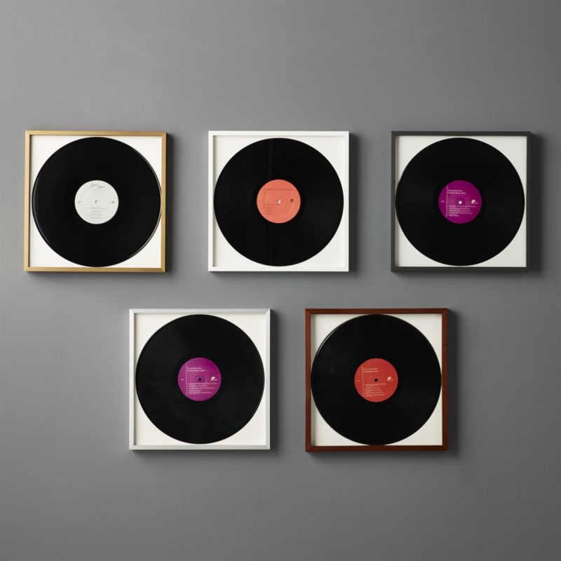 Gallery Black Record Frame with White Mat - Image 1