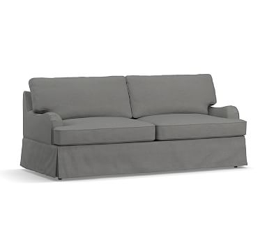 SoMa Hawthorne English Slipcovered Sofa, Polyester Wrapped Cushions, Basketweave Slub Ivory - Image 3