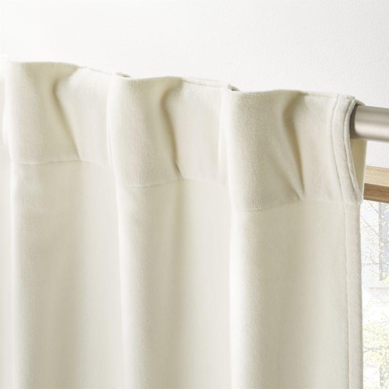Ivory cotton/Velvet Curtain Panel 48"x96" - Image 5
