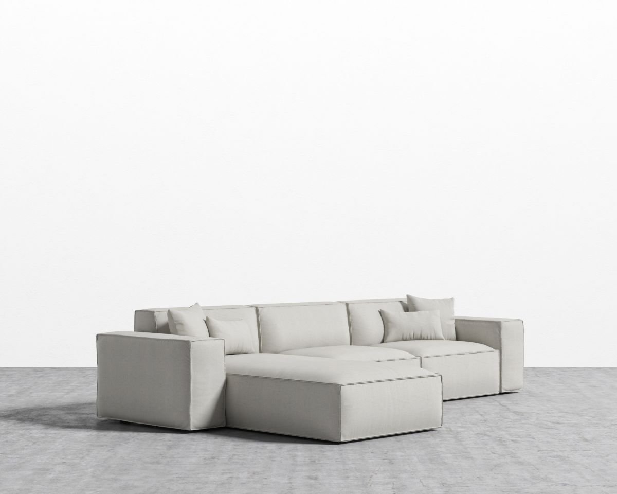 Porter Sectional - Oyster Black Feet Right-hand-facing - Image 6