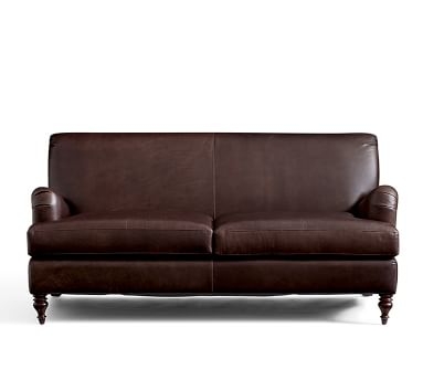 Carlisle Leather Sofa 80", Polyester Wrapped Cushions, Vintage Cocoa - Image 3