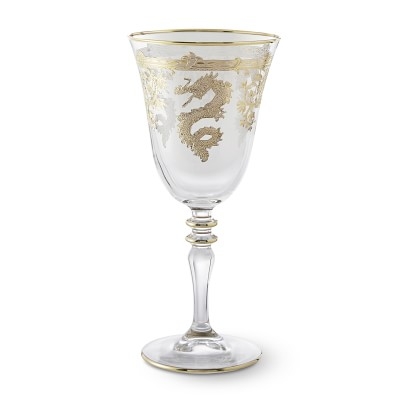 Gold Dragon Wine Glasses, Set of 4 - Image 0