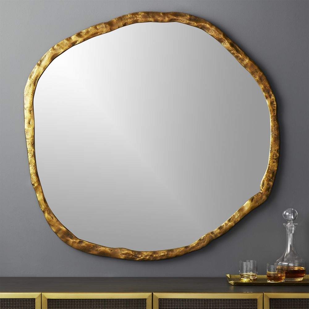 Abel Round Wall Mirror, Gold, 48" - Image 4