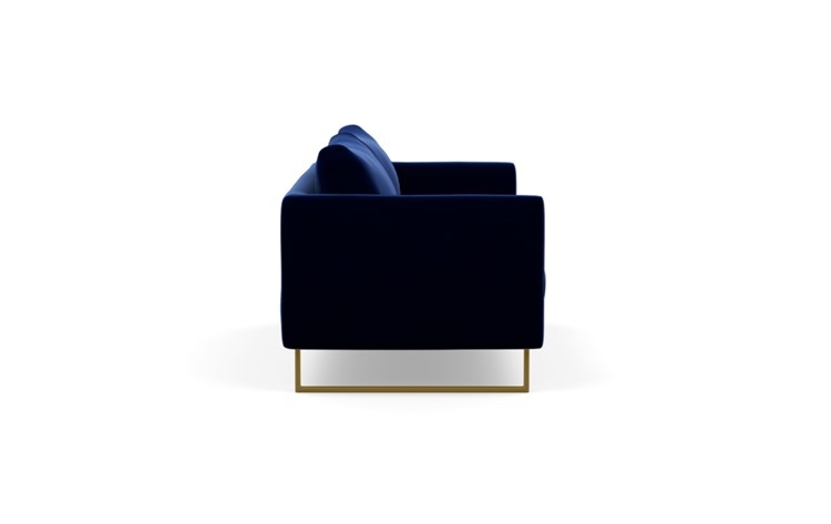 Owens Sofa with Blue Bergen Blue Fabric and Matte Brass legs - Image 2