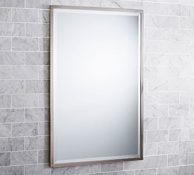Kensington Mirror, Extra Large Rectangle, Satin Nickel finish - Image 2