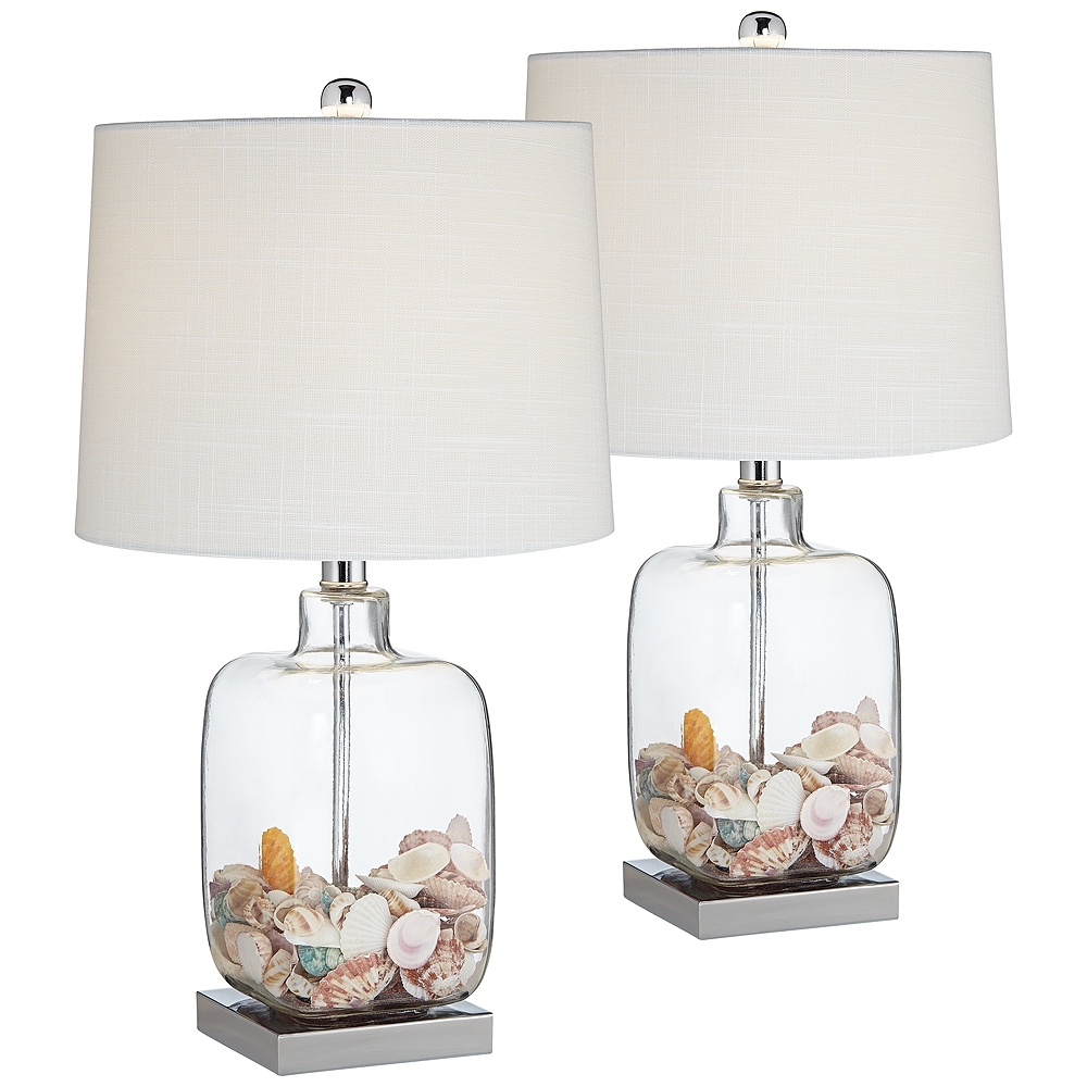 Square Clear Glass Fillable Table Lamp Set of 2 - Style # 17T85 - Image 0