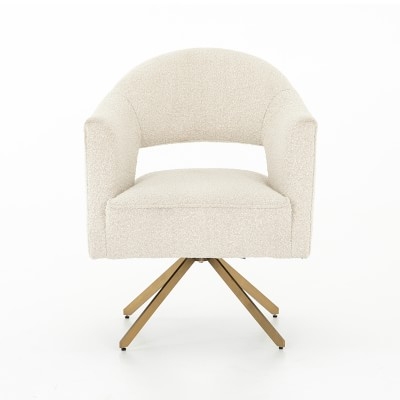 Harlot Chair, Linen, Natural, Polished Brass - Image 0
