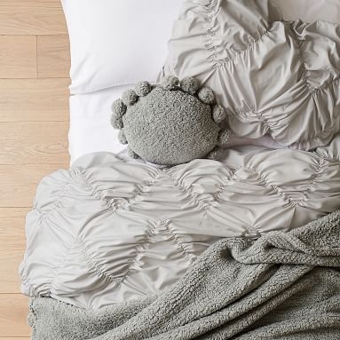 Cozy Pom Pillow, 14" round, Dusty Iris - Image 2