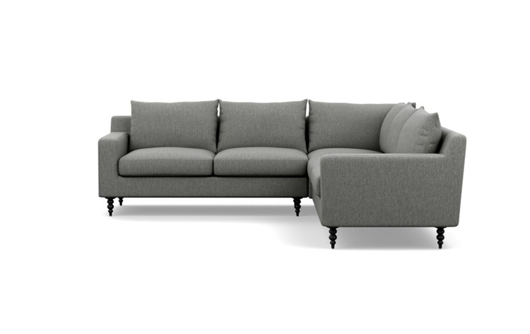 Sloan Corner Sectional with Plow Fabric and Matte Black legs - Image 0