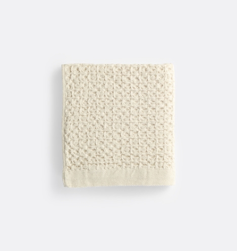 Ivory Japanese Linen Lattice Waffle Towel - Hand Towel - Image 1