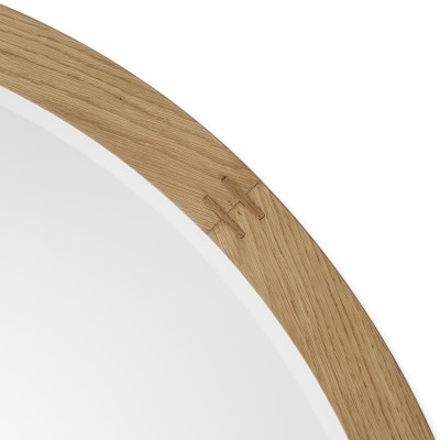 Doheny Bleached Oak Wood Round Mirror, 48" - Image 3