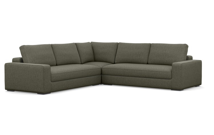 Ainsley Corner Sectional with Mushroom Fabric and Matte Black legs - Image 1