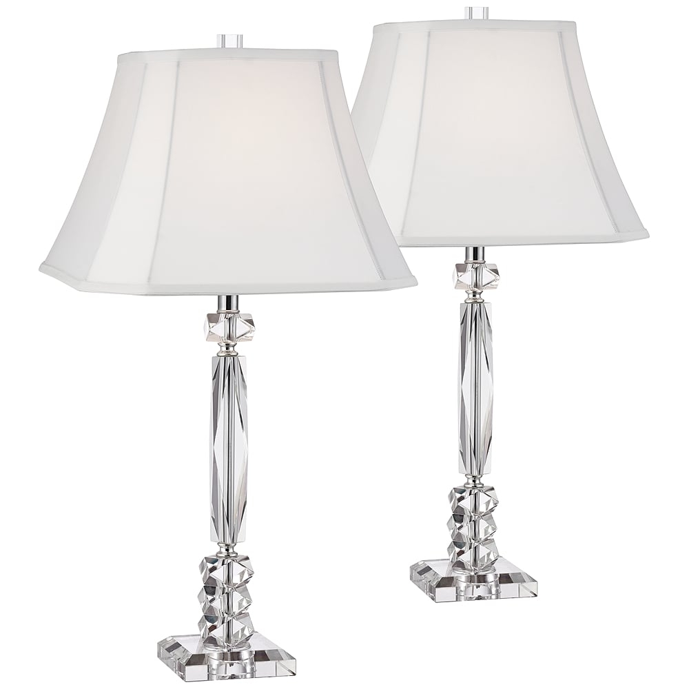 Vienna Full Spectrum Moxie 25 1/2" Cut Crystal Column Table Lamp Set - Image 0
