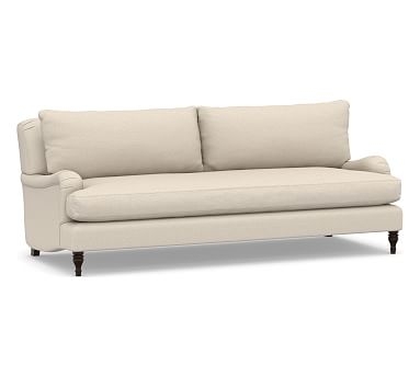 Carlisle English Arm Upholstered Grand Sofa 90" with Bench Cushion, Down Blend Wrapped Cushions, Performance Chateau Basketweave Oatmeal - Image 0