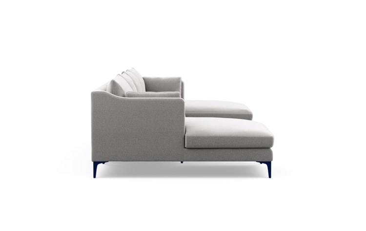 Caitlin by The Everygirl U-Sectional with Ash Fabric and Matte Indigo legs - Image 2