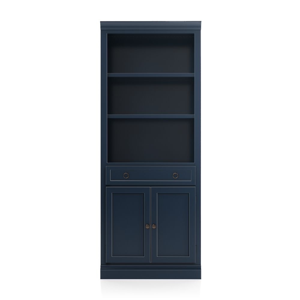 Cameo Indigo Storage Bookcase with Middle Crown - Image 0