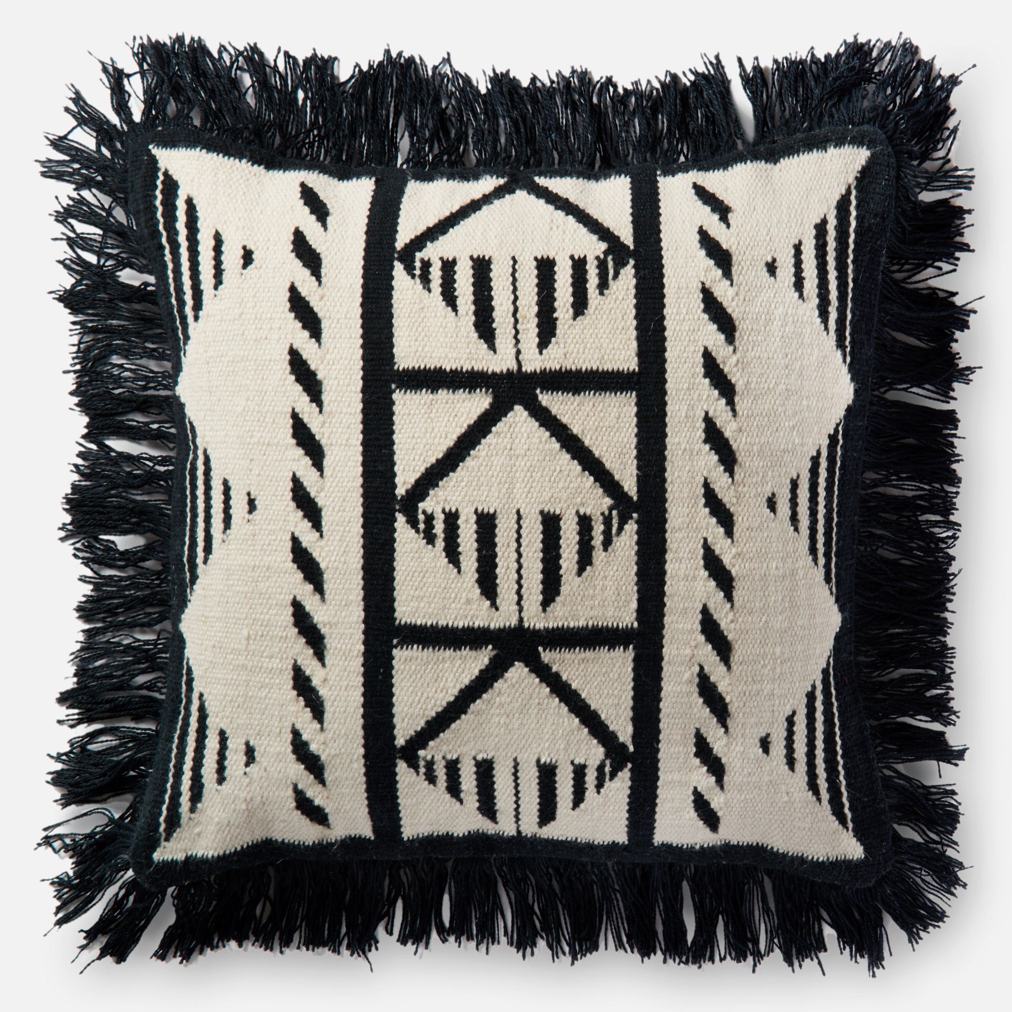 PILLOWS - BLACK / IVORY - 22" X 22" Cover Only - Image 0