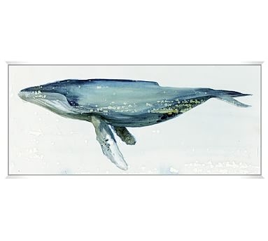 Painted Whale Canvas, 62 x 28" - Image 0
