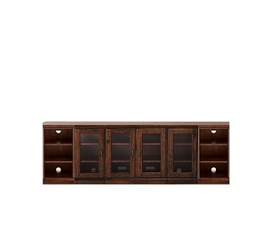 Printer's Media Console with Bookcases, Tuscan Chestnut - Image 0