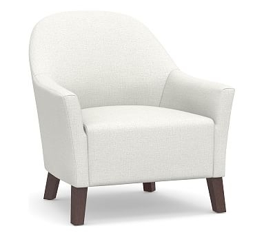 SoMa Scoop Upholstered Armchair, Polyester Wrapped Cushions, Basketweave Slub Ivory - Image 0