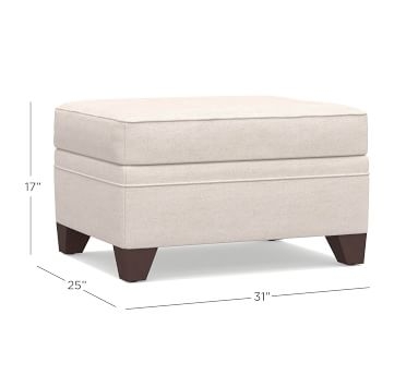 Cameron Upholstered Storage Ottoman, Polyester Wrapped Cushions, Sunbrella(R) Performance Chenille Fog - Image 3