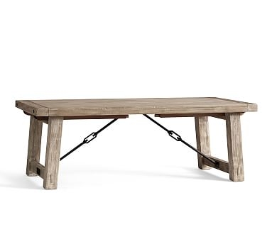 Benchwright Extending Dining Table, Gray Wash, 86" - 122" L - Image 0