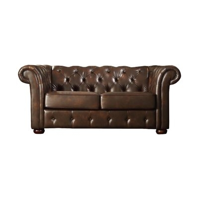 Vegard Tufted Chesterfield Faux Leather Loveseat - Image 0