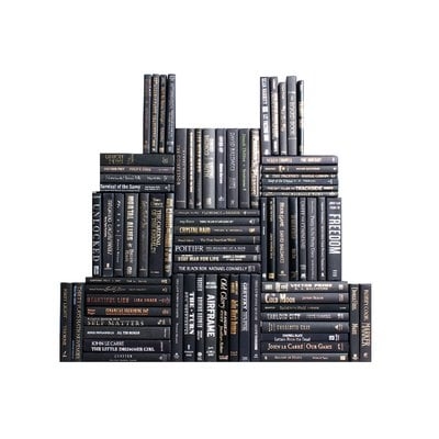 Authentic Decorative Books - By Color Modern Onyx Book Wall, Set of 75 (7.5 Linear Feet) - Image 0