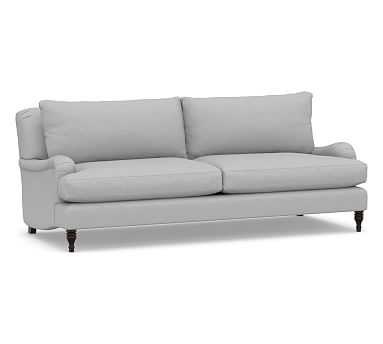 Carlisle English Arm Upholstered Grand Sofa 90", Polyester Wrapped Cushions, Brushed Crossweave Light Gray - Image 2
